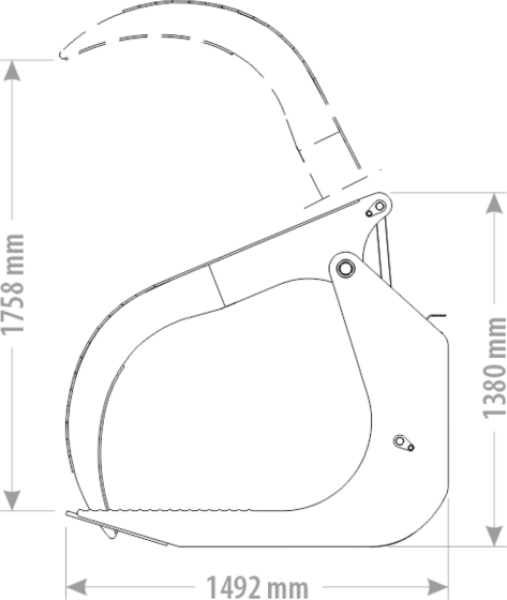 Holzgreifer, Greifer, Greifzange, Holzzange, Rückezange